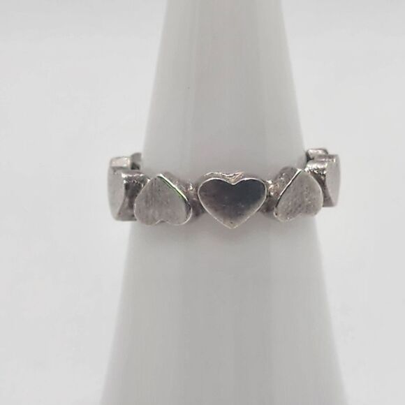 Sterling Silver Hearts Ring (6) - Picture 1 of 6